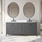 Vanity Art 72 Zoll Badezimmer-Waschtischunterschrank mit Doppelwaschbecken und Kunstmarmorplatte