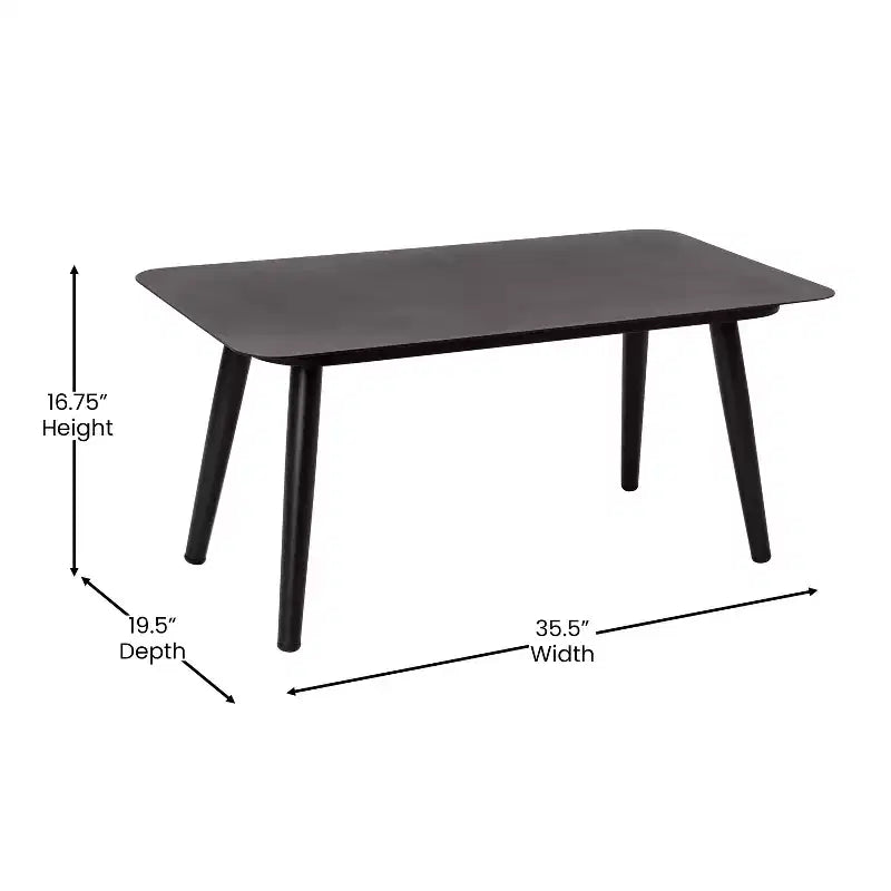 Emma and Oliver Black & Gray Allwetter-Sitzgruppe aus geflochtenem Material, vierteilig, mit Kissen und Metall-Couchtisch für Veranda, Garten und Terrasse
