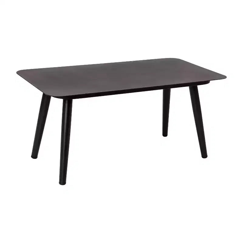 Emma and Oliver Black & Gray Allwetter-Sitzgruppe aus geflochtenem Material, vierteilig, mit Kissen und Metall-Couchtisch für Veranda, Garten und Terrasse