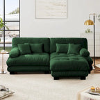 L-förmiges Loveseat Sofa Chenille Sektionssofa mit Lendenkissen