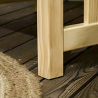 Outsunny Terrassenmöbel-Set, Holz-Gartensessel mit Ottoman, 2-teiliger gepolsterter Gartenliegestuhl, Sofasessel mit Fußstütze, Beige