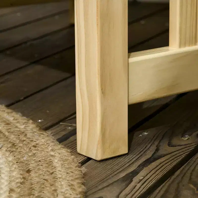 Outsunny Terrassenmöbel-Set, Holz-Gartensessel mit Ottoman, 2-teiliger gepolsterter Gartenliegestuhl, Sofasessel mit Fußstütze, Beige