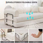 4-in-1 Schlafsofa, 79" rahmenloses Cord-Klappbodenbett mit Kissen, keine Montage erforderlich, Zweisitzer für kleine Wohnungen