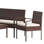 Flash Furniture Aransas Serie 4-teiliges Terrassenmöbel-Set mit Stahlrahmen und Kissen