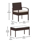 Flash Furniture Aransas Serie 4-teiliges Terrassenmöbel-Set mit Stahlrahmen und Kissen