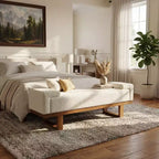 Christopher Knight Home Paulina Moderne Bank aus Kautschukholz mit Bouclé-Polsterung