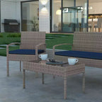 Emma and Oliver 4-teiliges Terrassenset mit Stahlgestell und Kissen - Sitzgelegenheiten für den Außenbereich