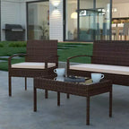 Emma and Oliver 4-teiliges Terrassenset mit Stahlgestell und Kissen - Sitzgelegenheiten für den Außenbereich