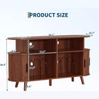 COZONY Flaschenschrank mit 6 Flaschen, Gläserhalter und offenen Fächern für Küche, Esszimmer und Wohnbereich