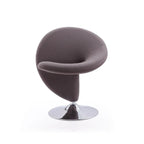 Manhattan Comfort Curl Akzentsessel mit Drehfunktion, Wollmischung und Chrom (2er-Set)