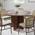 PexFix 45 x 45 runder Esstisch aus Massivholz mit Walnuss-Finish und eleganten gewölbten Beinen für moderne Esszimmer & Küchen