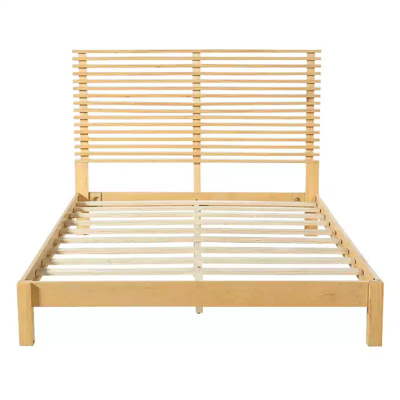 Christopher Knight Home Eunji Modernes Kiefernholz-Bettgestell mit horizontalem Lattenkopfteil