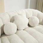 Weißer Chenille-Loungesessel (63,78 Zoll) mit hochdichtem Schaumstoff