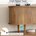 AMERLIFE 70 TV-Schrank mit Massivholzbeinen, Mid-Century Modern TV-Konsole mit Rolltür