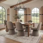6er-Set moderne, armlose 360-Grad-Drehstühle mit Sockelgestell, elegante Akzentstühle für Küche, Esszimmer oder Büro – Panipeachy