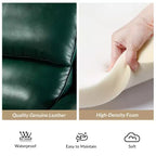 2er-Set Elisabete Modern Wingback Echtleder-Liegesessel mit Vintage-Nagelkopfleiste für Wohn- und Schlafzimmer | ART OF LIVING DESIGNS