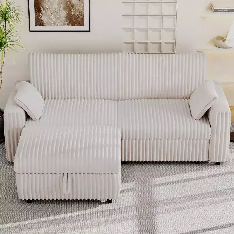 Dyonery Modulares Cord-Ecksofa mit waschbaren Bezügen