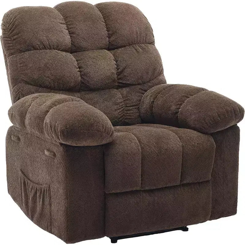 Manueller Relaxsessel, ergonomischer, atmungsaktiver Stoff-Relaxliege mit Seitentaschen, Einzelsessel, geeignet für Wohnzimmer Schlafzimmer