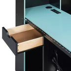 Gamer Hub Tagesbett mit Schreibtisch, RGB-Beleuchtung, Ladestation, Schubladen und Bücherregal-Kopfteil