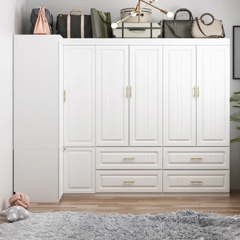93.9H/74.2H Schrank Kleiderschrank Garderobe Hängende Schubladen Aufbewahrung