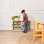 Mobiler Cubby-Schrank mit 15 offenen Behältern, 3x4, Kindermöbel