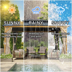 EROMMY Hardtop-Pavillon, Outdoor-Pergola mit Doppeldach & Netzen & Vorhängen, Hochleistungs-Canopy für Terrasse, Garten, Poolparty