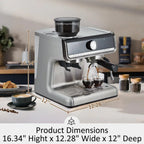 Espressomaschine, mit Mahlwerk, 2,8 L Wassertank