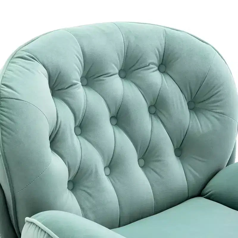 Okak Samt-Akzentsessel mit Ottoman, moderner Armloser Sessel im Mid-Century Stil für das Wohnzimmer, weicher bequemer Sessel zum Fernsehen, Gaming