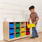 Mobiler Cubby-Schrank mit 15 offenen Behältern, 3x4, Kindermöbel