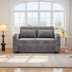 61.6 Modernes Chenille-Schlafsofa mit USB-Anschlüssen, Becherhaltern und verstellbarer Rückenlehne für Wohnzimmer, Apartment