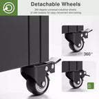 MAYEERTY 72x47 Schwarzer gewölbter Eisen-Pflanzkasten mit Spalier, 3-teiliges Set, dekorativer Gartensichtschutz für Terrasse und Balkon