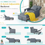 AECOJOY 3-in-1 Schlafsofasessel mit Kissen und verstellbarer Rückenlehne