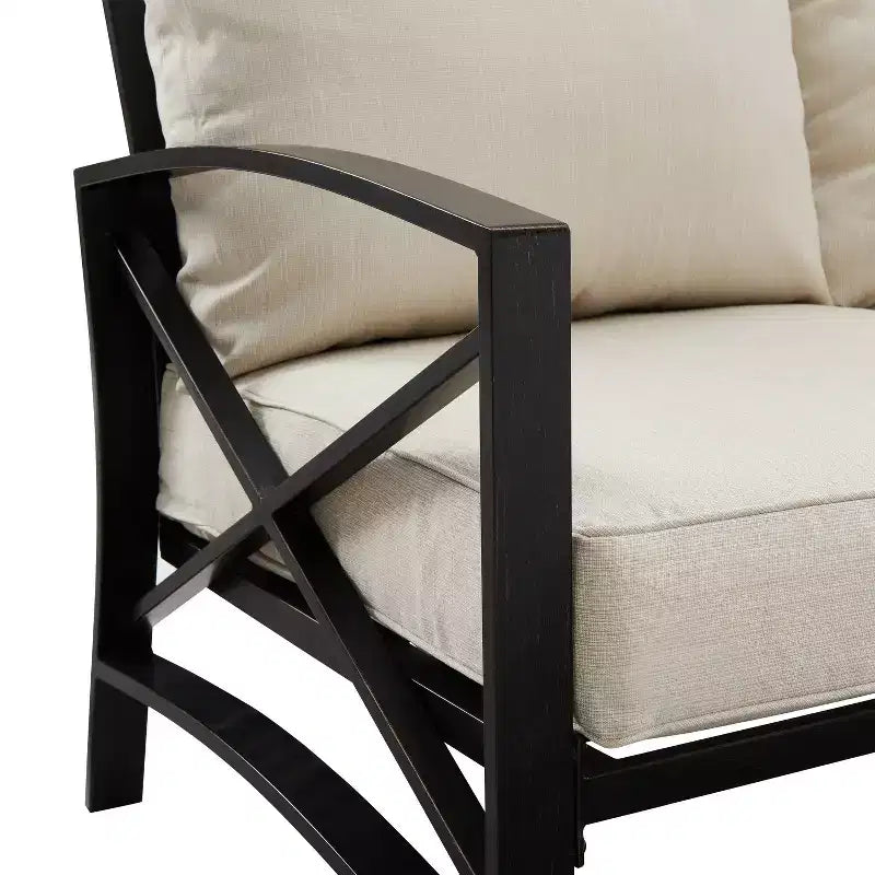 Crosley Kaplan 3-teiliges Outdoor-Garten-Sofa-Set mit Sofa & Sessel mit Couchtisch