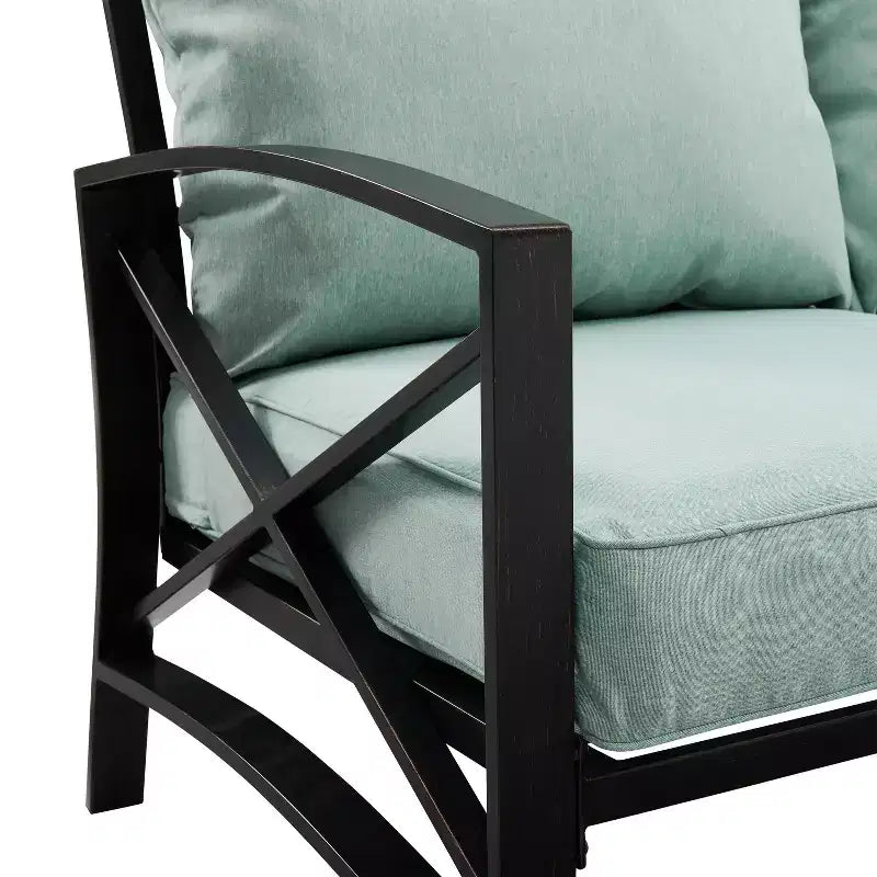 Crosley Kaplan 3-teiliges Outdoor-Garten-Sofa-Set mit Sofa & Sessel mit Couchtisch