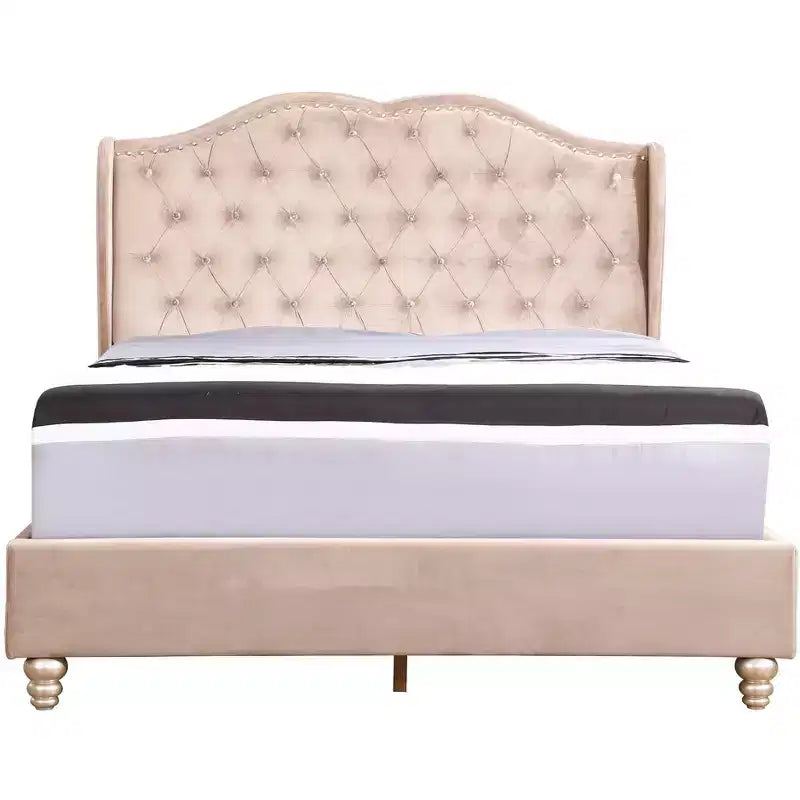 Passion Furniture Joy Jewel Tufted Doppelbett mit Paneel