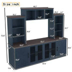 Moderner TV-Ständer für 55-Zoll-Fernseher mit Ladestation, Medienkonsole mit großen Aufbewahrungsschränken, Entertainment-Center für das Wohnzimmer-Panipeachy