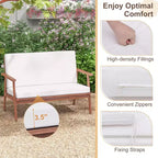 Costway 4-teiliges Terrassen-Gesprächs-Set Akazienholz Sofa Couchtisch mit gepolstertem Sitz