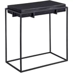Uttermost Modern Aluminum Rectangular Accent Side End Table 22 x 12 1/2 Oxidized Black Iron Frame for Living Room Bedroom House