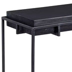 Uttermost Moderner Aluminium-Rechteck-Akzent-Beistelltisch 22 x 12 1/2 Oxidiertes Schwarz-Eisen-Gestell für Wohnzimmer Schlafzimmer Haus