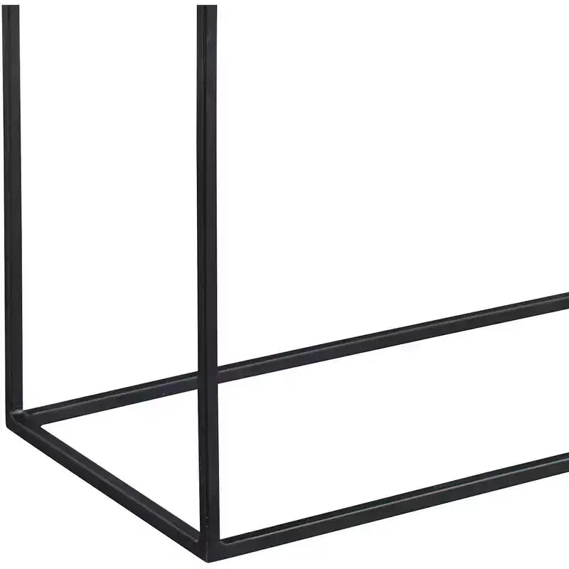 Uttermost Moderner Aluminium-Rechteck-Akzent-Beistelltisch 22 x 12 1/2 Oxidiertes Schwarz-Eisen-Gestell für Wohnzimmer Schlafzimmer Haus