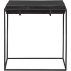 Uttermost Moderner Aluminium-Rechteck-Akzent-Beistelltisch 22 x 12 1/2 Oxidiertes Schwarz-Eisen-Gestell für Wohnzimmer Schlafzimmer Haus