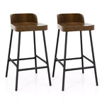Costway 2PCS/4PCS 24.5'' Low-Back Bar Stool Industrial Counter Height Chair Stool