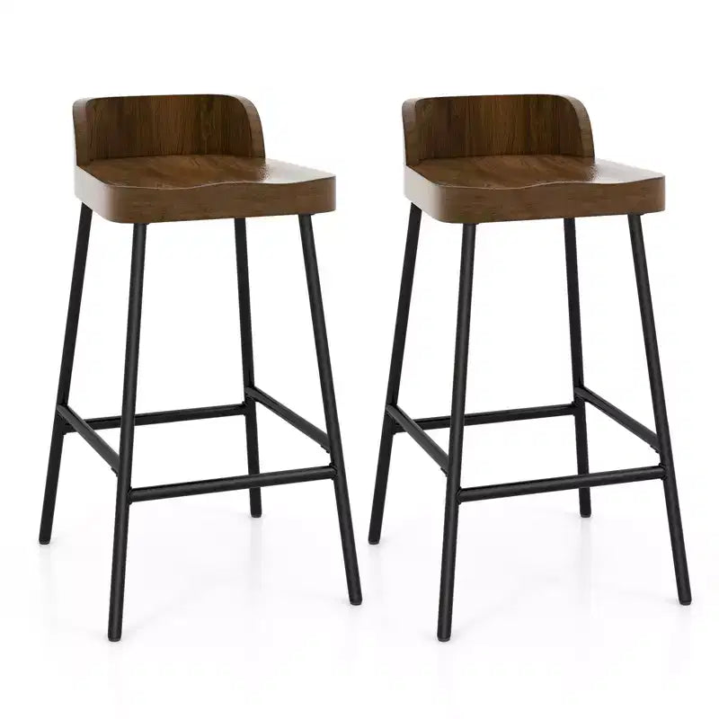 Costway 2PCS/4PCS 24.5'' Low-Back Bar Stool Industrial Counter Height Chair Stool