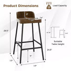 Costway 2er/4er-Set 62 cm niedriger Barhocker, Industrie-Design, Thekenhöhe