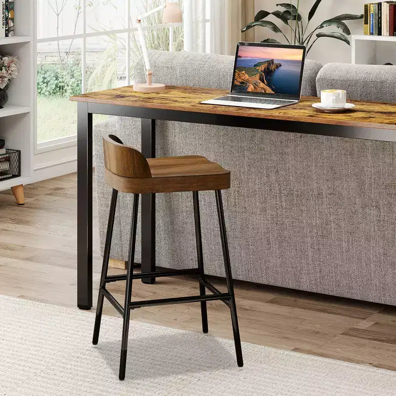 Costway 2er/4er-Set 62 cm niedriger Barhocker, Industrie-Design, Thekenhöhe