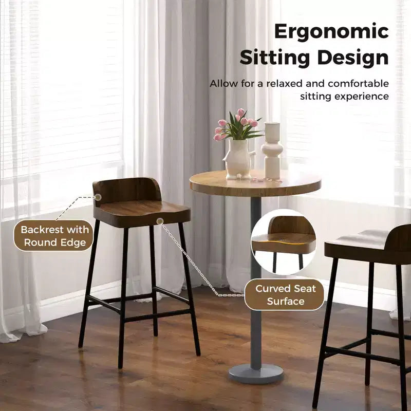 Costway 2er/4er-Set 62 cm niedriger Barhocker, Industrie-Design, Thekenhöhe