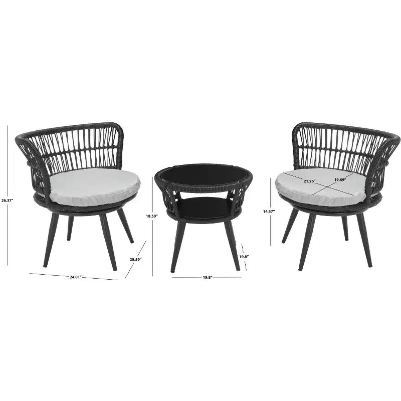 Kyomi 3-teiliges Loungeset – Indoor/Outdoor – PAT9032 – Safavieh
