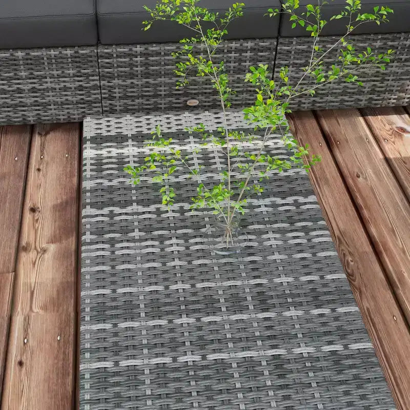 Outsunny Loungemöbel-Set mit Kissen und Couchtisch mit Stauraumfunktion