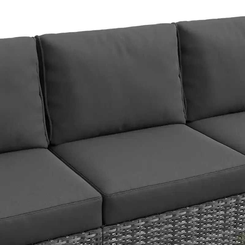 Outsunny Loungemöbel-Set mit Kissen und Couchtisch mit Stauraumfunktion