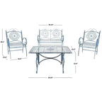 Sophie 4-teiliges Terrassenmöbel-Set – Innen/Außen – PAT5001 – Safavieh